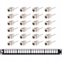 Netrack patchpanel keystone 19'' 24p kat 5e FTP