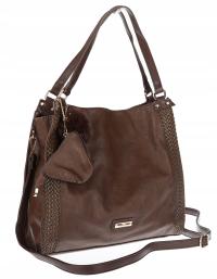 Torebka Damska Shopperka włoska marka CHARRO A4 Pojemna CH6626 Czekoladowa