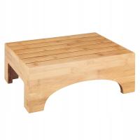 TABORET łazienkowy BAMBUSOWY niski PODNÓŻEK STOŁEK DO ŁAZIENKI TOALETY