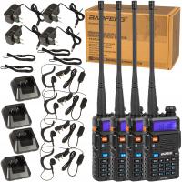 4× Baofeng UV-5R HT 5W Radio SKANER POLICJA POGOTOWIE