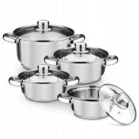 Набор кастрюль индукционная стальная крышка Tadar Selva II 8 el 14/16/18/20 см