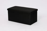 Пуф с ящиком для хранения складное сиденье сундук открывающийся XXL черный 110л
