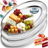 3x Taca STALOWA do serwowania talerz patera półmisek potrawy przekąski 34cm