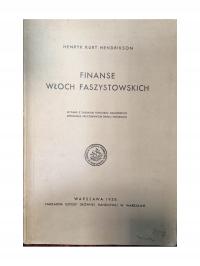 HENDRIKSON FINANSE WŁOCH FASZYSTOWSKICH 1938