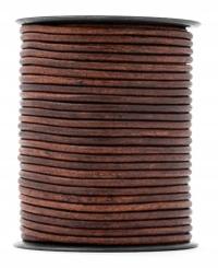 Rzemień skórzany jasny vintage, okrągły 1,5mm - 1metr