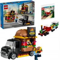 ZESTAW LEGO City 60404 Ciężarówka z hamburgerami + 30584 Świąteczny pociąg