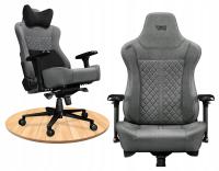 FOTEL BIUROWY OBROTOWY KRZESŁO do biurka Regulowane MATERIAŁOWE Szary 180kg