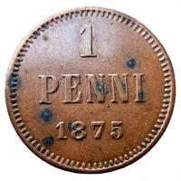 NumisMATI WS1438 1 penni 1875 bardzo ładne i niski nakład