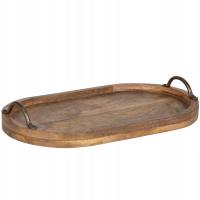 TACA KUCHENNA DUŻA DŁUGA 40cm TACKA DREWNIANA BOHO DO SALONU DREWNO MANGO
