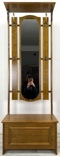 STYLOWY WIESZAK STOJĄCY GARDEROBA Z LUSTREM HOLENDERSKA LITY DĄB Z98