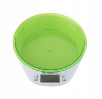 Электронные кухонные весы 5 кг с чашей зеленый