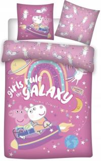 RÓŻOWA POŚCIEL PEPPA POŚCIEL ŚWINKA PEPPA JEDNOROŻCE UNICORN 140x200