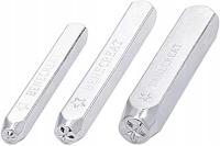 Zestaw 3 stempli metalowych – motyw gwiazd 2/4/6 mm do biżuterii i DIY
