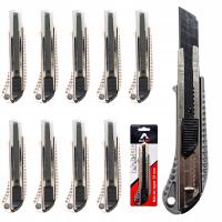 10X NÓŻ DO TAPET METALOWY NOŻYK 18MM OSTRZE ŁAMANE TAPECIAK NÓŻ TAPICERSKI