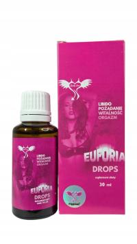Euforia Drops 30ml krople dla kobiet LIBIDO Podniecające ORGASM GRATIS