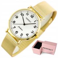 Женские часы PERFECT Tina BOX гравер цифры браслет сетка злотый