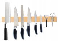 Деревянная магнитная кухонная планка для ножей Бук 55 см