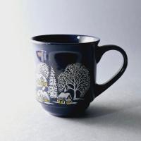 Красивая керамическая синяя Рождественская кружка зима