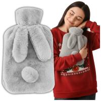 ГРЕЛКА ДЛЯ ГОРЯЧЕЙ ВОДЫ 1Л КРОЛИК ПУШИСТЫЙ НАГРЕВАТЕЛЬ С КАРТРИДЖЕМ ЧЕХОЛ ДЛЯ ПОДАРКА