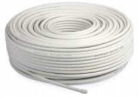 Kabel antenowy koncentryczny RG6 biały 50 m podwójne ekranowanie