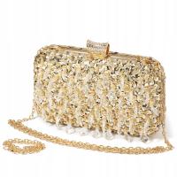 Wizytowa torebka puzderko z łańcuszkiem na ramię wieczorowa elegancka torba