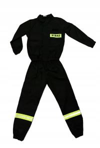 Ubranie MDP koszarowe STRAŻ POŻARNA 2-częściowe CZARNE - strój strażacki