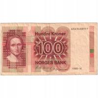 Norwegia, 100 Kroner, 1988, KM:43d, VF(30-35)