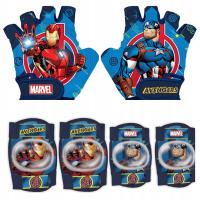 ZESTAW AVENGERS OCHRANIACZE NA ROWER HULAJNOGA ŁOKCIE i KOLANA RĘKAWICZKI