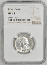 11.vv.USA, 1/4 DOLARA 1955 D NGC MS64