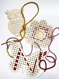 Przeplatanka sensoryczna SOWA-zabawka dla dzieci edukacyjna ze sznurkiem