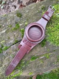 Pasek do zegarka kieszonkowego ręcznie robiony Skkurob Leathercraft