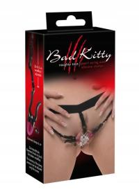 Трусики с зажимами для половых губ клитор пряжка плохой Китти черный