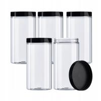 Пластиковая банка 500мл с черной крышкой ПП 5пкс