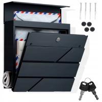 SKRZYNKA NA LISTY POCZTOWA NA POCZTĘ GAZETY LISTOWA DUŻA A4 STAL ANTRACYT