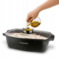 Жаровня для духовки мраморная большая прямоугольная Konighoffer Pollo 5,5 л