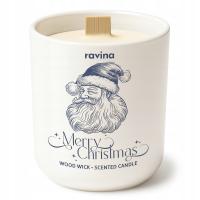 Świeca świąteczna Mikołajem MIKOŁAJ MERRY CHRISTMAS pieczone jabłko RAVINA
