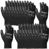 Доказательство 9-10ПАР полиуретана черноты рабочих защитных перчаток конструкции ОХП