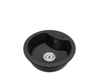 Kuchenny Zlewozmywak Granitowy Jednokomorowy Okrągły Mila Syfon Chrom