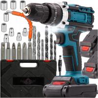 Аккумуляторная дрель 21V синий 2 батареи 2.0 Ah чехол