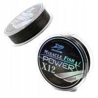 12 splotowa plecionka wędkarska czarna 0,08mm mocna tonąca na karpie