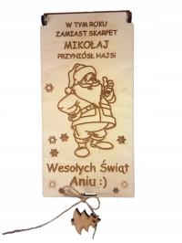 PUDEŁKO NA PIENIĄDZE ŚWIĘTA MIKOŁAJ ŻYCZENIA