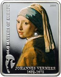 Wyspy Cooka, 5 dolarów 2009, Johannes Vermeer. Nakład: 5000 sztuk.