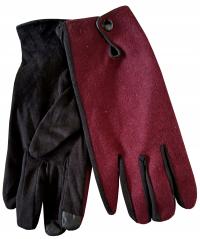 RĘKAWICZKI DAMSKIE MŁODZIEŻOWE ZIMOWE OCIEPLANE ROZMIAR UNIWERSALNY BORDOWE