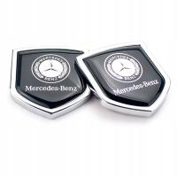 2szt Mercedes Benz Metalowy emblemat naklejka samochodowo-czarny