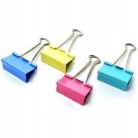 Klipsy biurowe 32 mm mix kolorów 24 sztuk (5538)