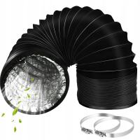 ELASTYCZNA RURA ALUMINIOWA, RURA WENTYLACYJNA, WĄŻ WYLOTOWY 10X250CM CZARNY