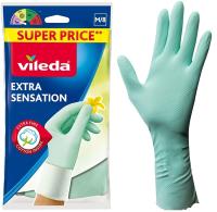 Rękawice Vileda Lateksowe Do Sprzątania Extra Sensation Mocne Wygodne M