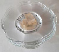 Talerzyki szklane deserowe z falbanką, Jasło