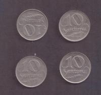 Łotwa - 10 Santimu - 1922 rok - 4 monety