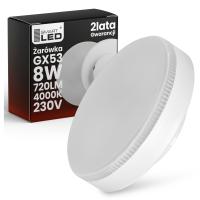 Żarówka LED GX53 8W 720lm Halogenowa Mocna Energooszczędna 4000K Nie Mruga